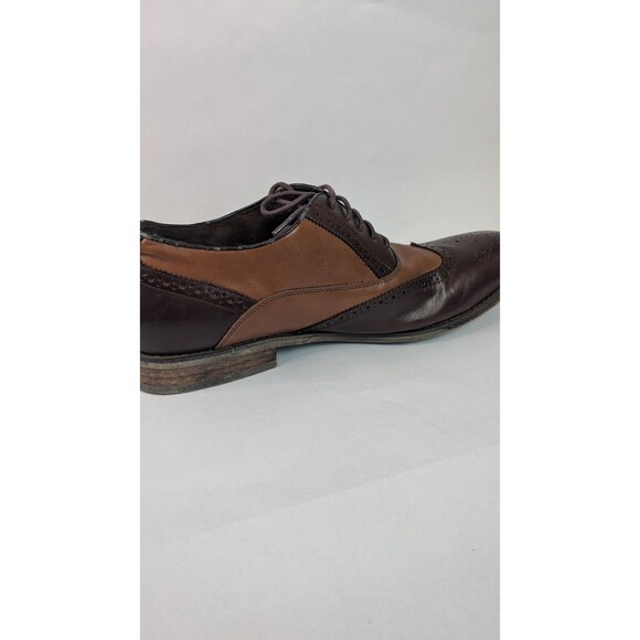 Steve Madden Mens Sz 13 Brown Leather Wingtip Oxford Dress Shoes Jetway - Picture 13 of 15